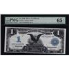 Image 1 : 1899 $1 Black Eagle Silver Certificate Note Fr.233 PMG Gem Uncirculated 65EPQ