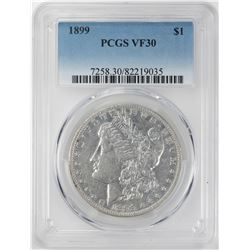 1899 $1 Morgan Silver Dollar Coin PCGS VF30