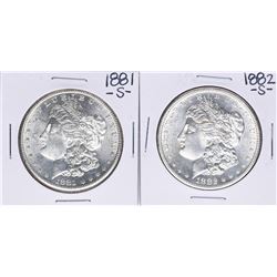 Lot of 1881-S & 1882-S $1 Morgan Silver Dollar Coins