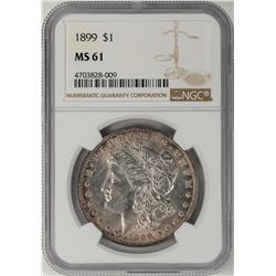 1899 $1 Morgan Silver Dollar Coin NGC MS61