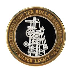 .999 Fine Silver Silver Legacy Reno, Nevada $10 Limited Edition Gaming Token