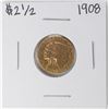 Image 1 : 1908 $2 1/2 Indian Head Quarter Eagle Gold Coin