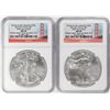 Image 1 : Lot of (2) 2012-S $1 American Silver Eagle Coins NGC MS69 First Releases