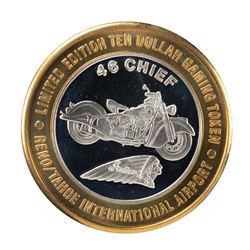 .999 Silver Reno/Tahoe International Airport $10 Casino Limited Edition Gaming Token