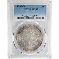 1886-O $1 Morgan Silver Dollar Coin PCGS MS62