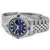 Image 4 : Rolex Mens Stainless Steel Blue Vignette Diamond & Sapphire Datejust Wristwatch