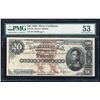 Image 1 : 1880 $20 Silver Certificate Note Fr.310 PMG About Uncirculated 53