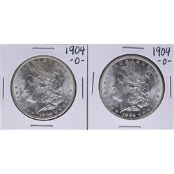 Lot of (2) 1904-O $1 Morgan Silver Dollar Coins