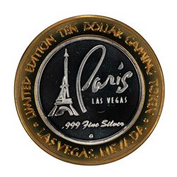 .999 Fine Silver Paris Las Vegas, Nevada $10 Limited Edition Gaming Token