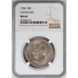 1936 Cleveland Centennial Commemorative Half Dollar Coin NGC MS64