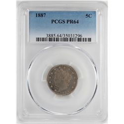 1887 Proof Liberty V Nickel Coin PCGS PR64