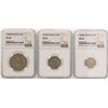 Image 1 : Lot of (3) 1906M Mexico Centavos Silver Coins NGC Graded