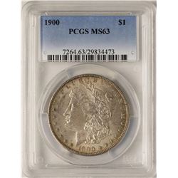 1900 $1 Morgan Silver Dollar Coin PCGS MS63