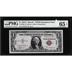 1935A $1 Hawaii Silver Certificate WWII Emergency Note PMG Gem Uncirculated 65EPQ