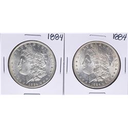 Lot of (2) 1884 $1 Morgan Silver Dollar Coins