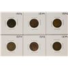 Image 1 : Set of 1873-1879 (No 1877) Indian Head Cent Coins