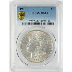 1901 $1 Morgan Silver Dollar Coin PCGS MS61