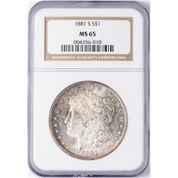 1881-S $1 Morgan Silver Dollar Coin NGC MS65