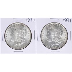 Lot of (2) 1897 $1 Morgan Silver Dollar Coins