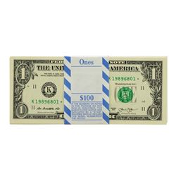 Pack of (100) Consecutive 2013 $1 Federal Reserve Star Notes Dallas