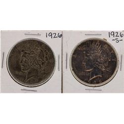Lot of 1926-S & 1926 $1 Peace Silver Dollar Coins