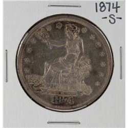 1874-S $1 Trade Silver Dollar Coin