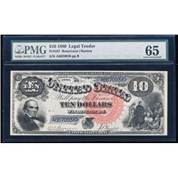 1880 $10 Jackass Legal Tender Note Fr.107 PMG Gem Uncirculated 65