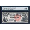Image 1 : 1880 $10 Jackass Legal Tender Note Fr.107 PMG Gem Uncirculated 65