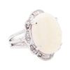 Image 1 : 14KT White Gold 6.50 ctw Opal and Diamond Ring