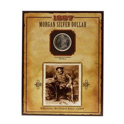 1887-S $1 Morgan Silver Dollar Coin with William "Buffalo Bill" Cody Stamp