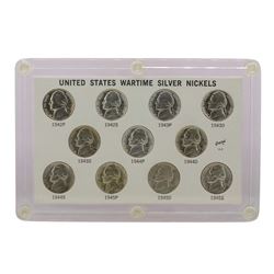 1942-1945 United States Wartime Silver Nickel Set