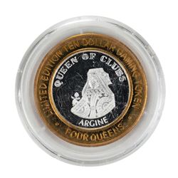 .999 Silver Four Queens Hotel & Casino  Nevada $10 Limited Edition Gaming Token