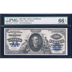 NONE FINER 1891 $20 Manning Silver Certificate Note Fr.321 PCGS Gem New 66PPQ