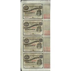 Uncut Sheet of (4) State of Louisiana Baby Bond Obsolete Notes
