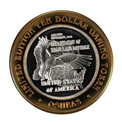 .999 Fine Silver Osheas Las Vegas, Nevada $10 Limited Edition Gaming Token
