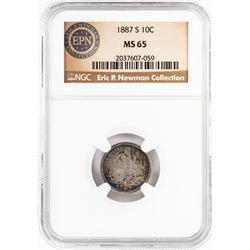 1887-S Seated Liberty Dime Coin NGC MS65