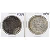 Image 1 : Lot of (2) 1889 $1 Morgan Silver Dollar Coins