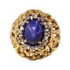 Image 5 : 14KT Yellow Gold 1.50 ctw Lindy Star Sapphire and Diamond Ring