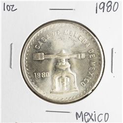 Brilliant Uncirculated 1980 Mexico Una Onza Casas De Moneda Silver Coin