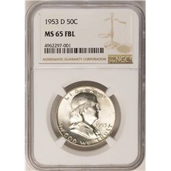 1953-D Franklin Half Dollar Coin NGC MS65FBL