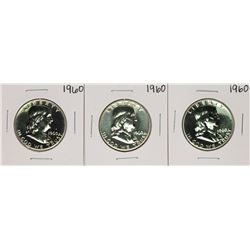 Lot of (3) Proof 1960 Franklin Half Dollar Coins