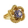 Image 1 : 18KT Yellow Gold 1.00 ctw Sapphire and Diamond Ladies Ring