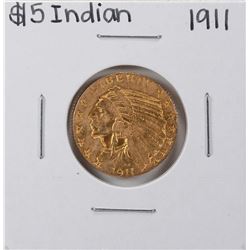 1911 $5 Indian Head Half Eagle Gold Coin