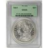 Image 1 : 1887 $1 Morgan Silver Dollar Coin PCGS MS65 Old Green Holder