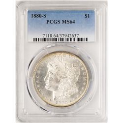 1880-S $1 Morgan Silver Dollar Coin PCGS MS64 Nice Toning