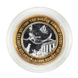 .999 Fine Silver Atlantis Casino & Resort Reno, NV $10 Limited Edition Gaming Token