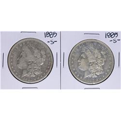 Lot of (2) 1885-S $1 Morgan Silver Dollar Coins