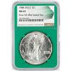 Image 1 : 1988 $1 American Silver Eagle Coin NGC MS69 Green Core