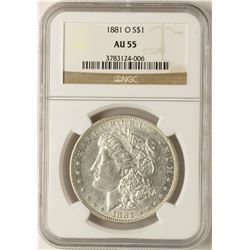 1881-O $1 Morgan Silver Dollar Coin NGC AU55