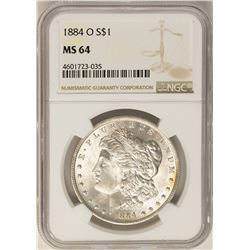 1884-O $1 Morgan Silver Dollar Coin NGC MS64